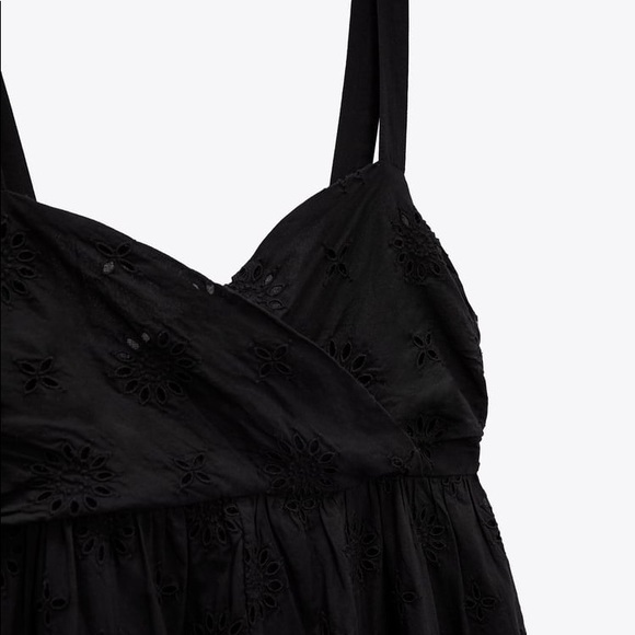 OPENWORK EMBROIDERED DRESS Crossover V-neck Maxi Summer Dress - Picture 3 of 4